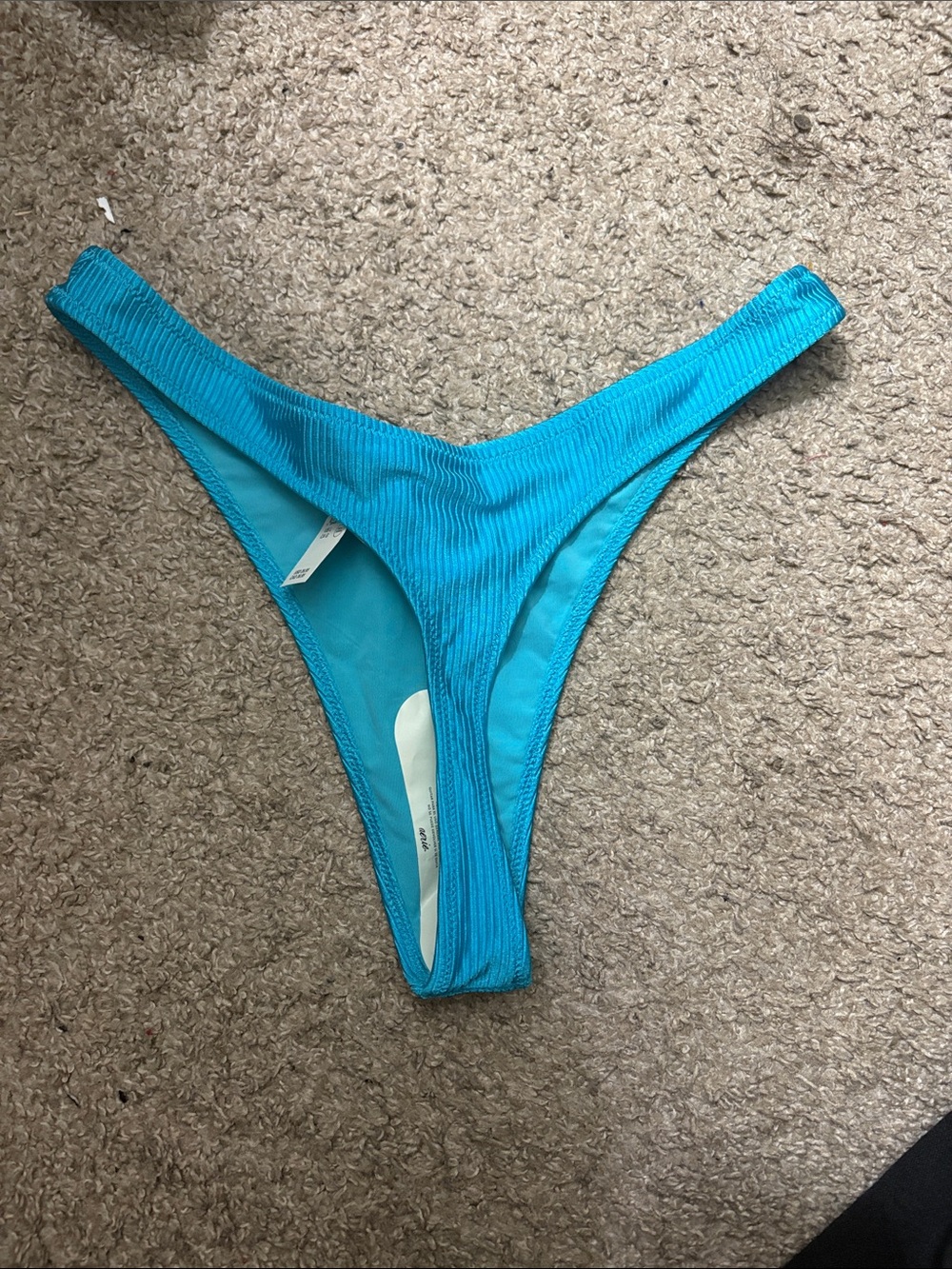 NWT Aerie Thong Blue Bathing Suit Bottom Size Large